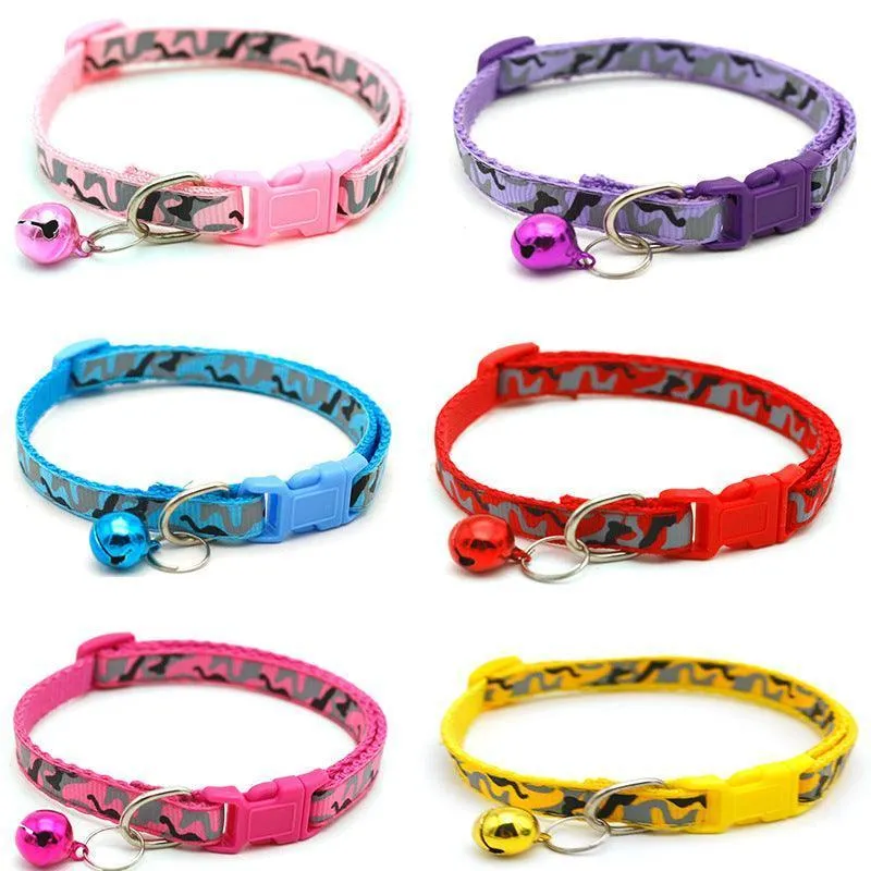 6 PCS Adjustable Cat Collar with Bell