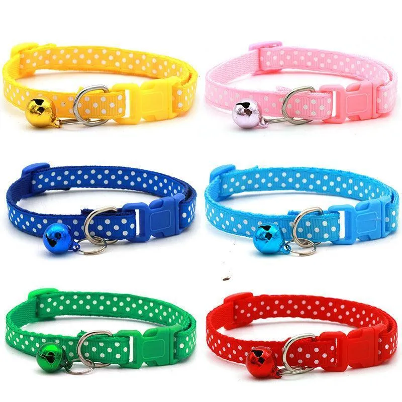 6 PCS Adjustable Cat Collar with Bell